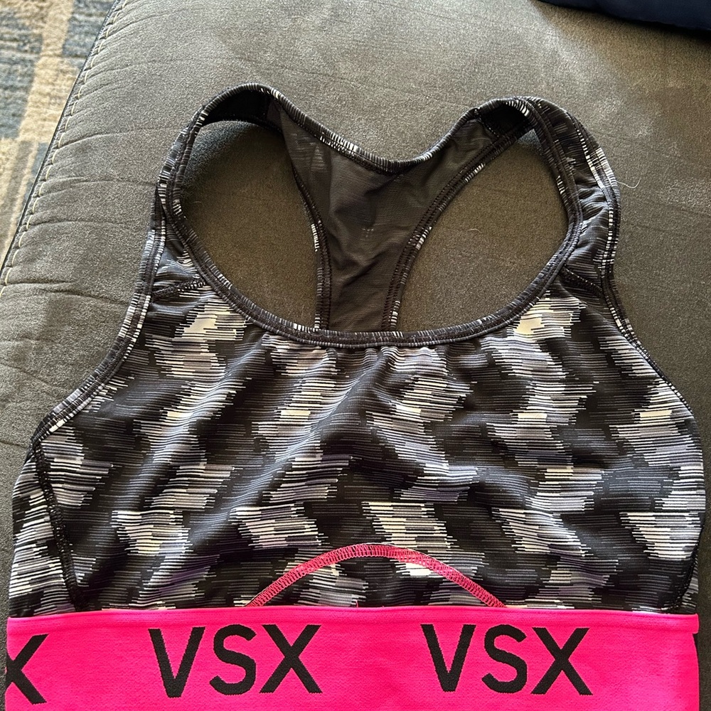 VSX Black and Pink Sports Bra small